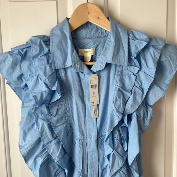 Maeve Ruffled Button-Front Mini Dress Petite - Picture 7 of 7